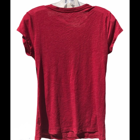 NWT Mickey Mouse WALT DISNEY T-Shirt Womens M Classic Fitted Burgundy Red Top - Picture 4 of 6